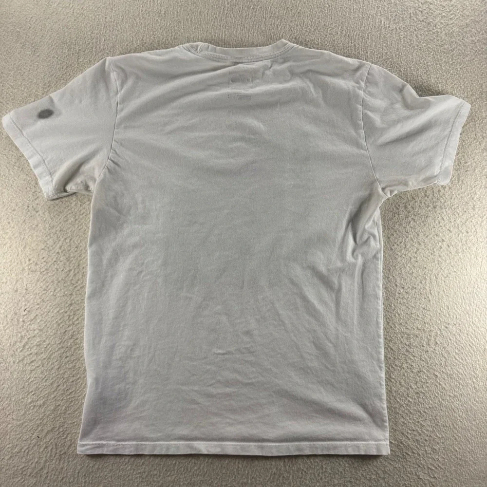 The North Face T-Shirt Mens Small White Vertical Graphic Logo Tee